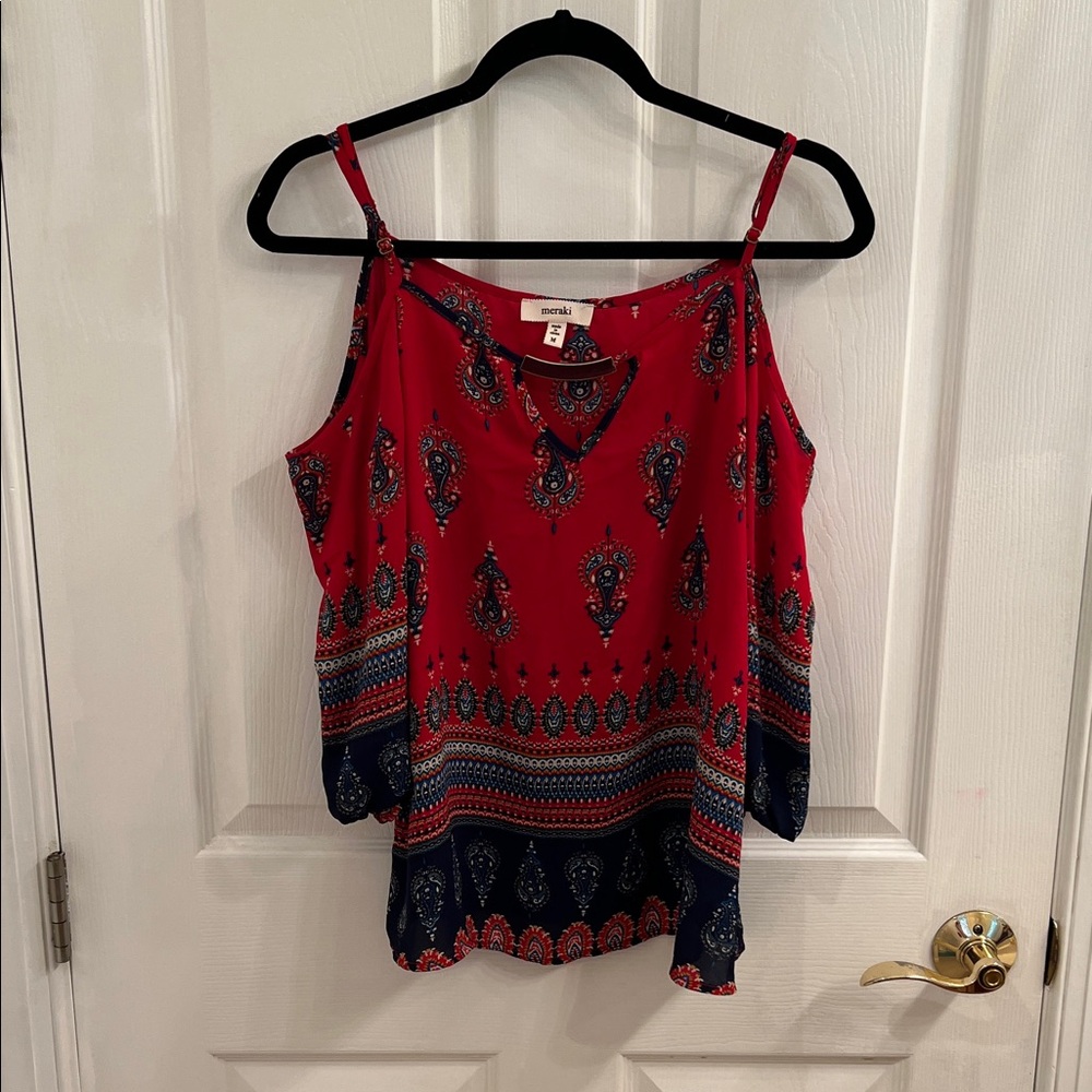Xhilaration Red and Blue Patterned Camisole